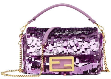 tan sequin fendi baguette|Fendi sequin baguette sale.